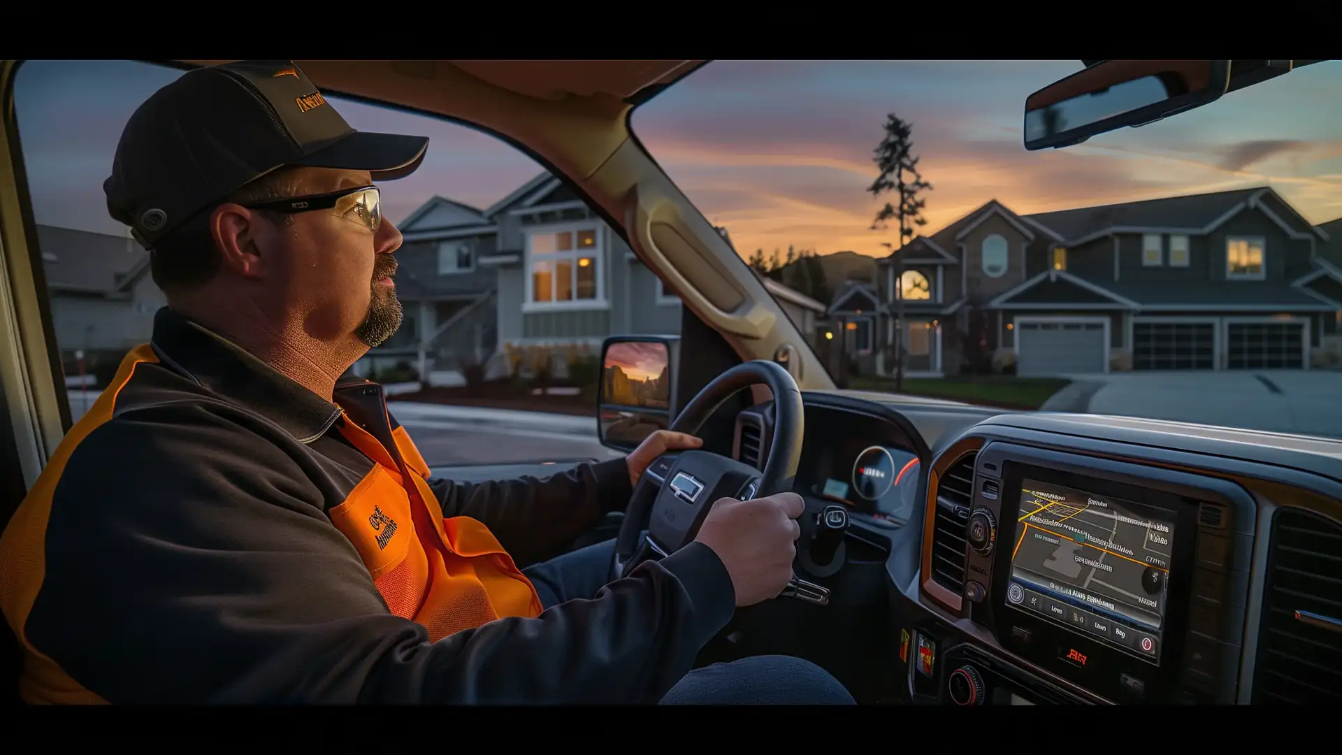 Contractor viewing a missed business call on a truck dashboard using the Strategic Mind mobile app